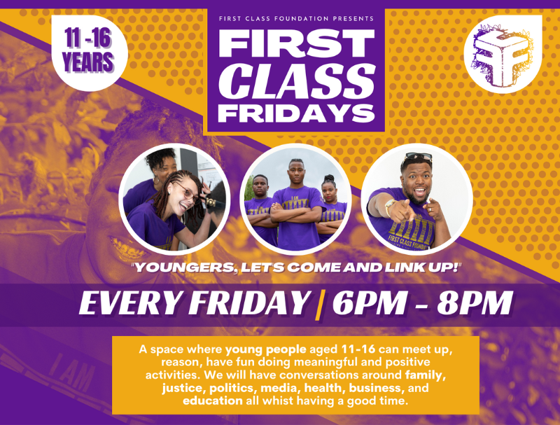 First Class Fridays flyer
